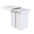 Hideaway Waste Bin Compact Soft-Close 2x40 Ltr (Handle Pull) Online Sale