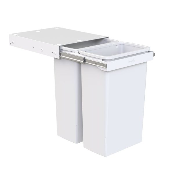 Hideaway Waste Bin Compact Soft-Close 2x40 Ltr (Handle Pull) Online Sale