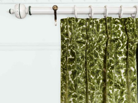 QUERCUS Velvet Jacquard Curtain - Evergreen on Sale