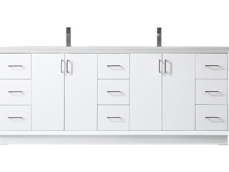 84 Inch Double Bathroom Vanity In White Discount