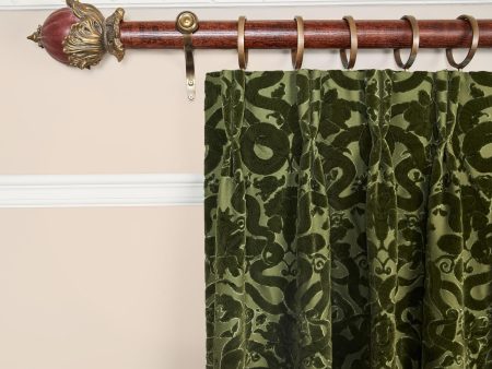 ANACONDA Velvet Curtain - Olive Green Sale