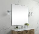 Soft Corner Metal Square Mirror 48X48 Inch In Silver Online now