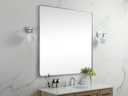 Soft Corner Metal Square Mirror 48X48 Inch In Silver Online now