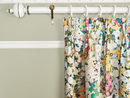 HOLLYHOCKS Cotton Linen Curtain - Summer on Sale