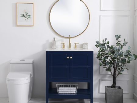 30 Inch Single Bathroom Vanity In Blue Online Hot Sale