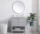 30 Inch Single Bathroom Vanity In Gray For Discount