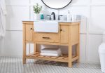 42 Inch Single Bathroom Vanity In Natural Wood With Backsplash Online