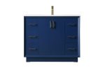 42 Inch Single Bathroom Vanity In Blue Supply