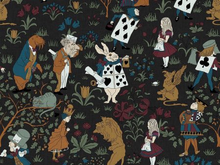 ALICE IN WONDERLAND Wallpaper Sample - Noir Online Hot Sale