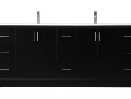 84 Inch Double Bathroom Vanity In Black Online Sale