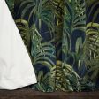 PALMERAL Velvet Curtain - Midnight & Green Online Hot Sale