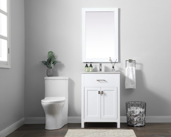 24 Inch Single Bathroom Vanity In White For Discount