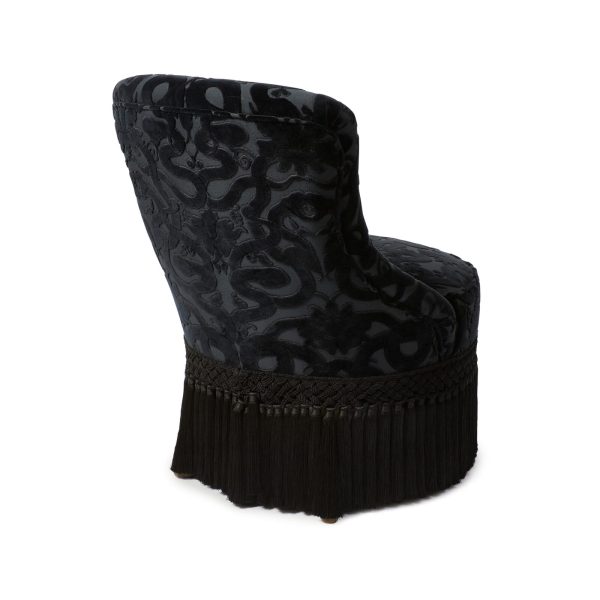 ANACONDA Velvet Gascoigne Bedroom Chair - Noir Discount