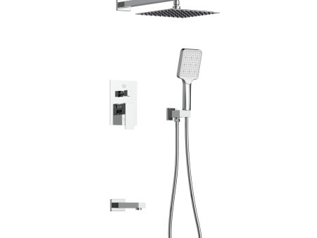 Petar Complete Shower And Tub Faucet With Rough-In Valve In Chrome Online Sale