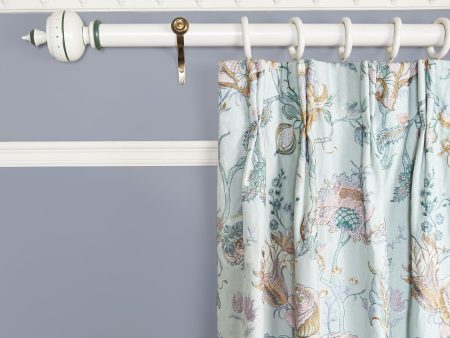 ARTEMIS Embroidered Linen Curtain - Pistachio Online now