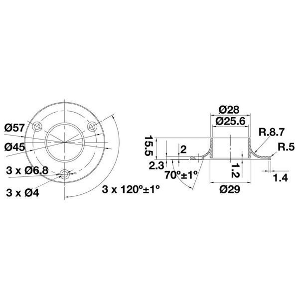 Round Rail End Support Cheap