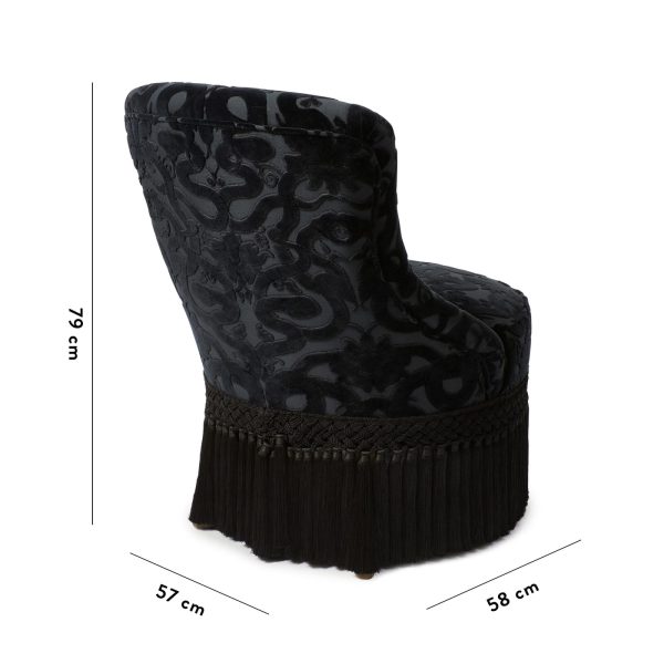 ANACONDA Velvet Gascoigne Bedroom Chair - Noir Discount