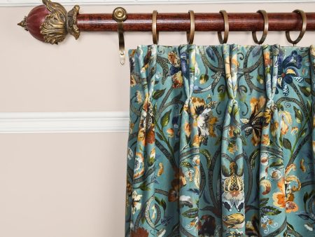 GAIA Velvet Curtain - Prussian Blue on Sale