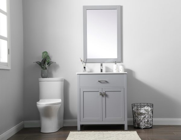 30 Inch Single Bathroom Vanity In Grey Online now