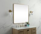 Soft Corner Metal Square Mirror 48X48 Inch In Brass Sale