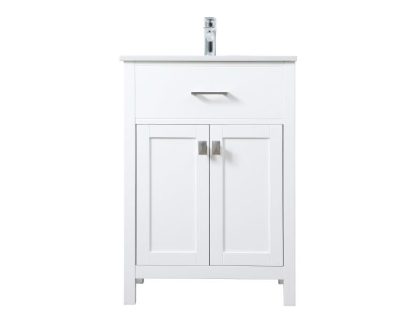 24 Inch Single Bathroom Vanity In White For Discount