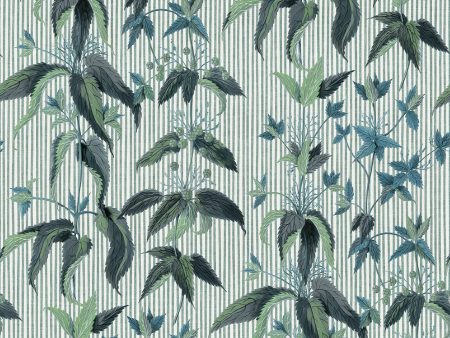 URTICA Wallpaper Sample - Myrtle Stripe Online Hot Sale