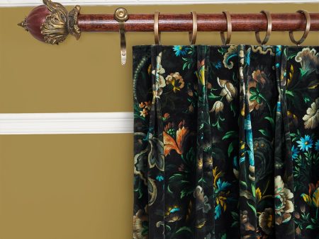 FLORIKA Velvet Curtain - Onyx For Sale