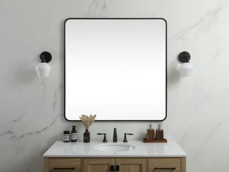 Soft Corner Metal Square Mirror 42X42 Inch In Black Discount