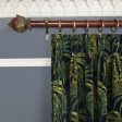 PALMERAL Velvet Curtain - Midnight & Green Online Hot Sale