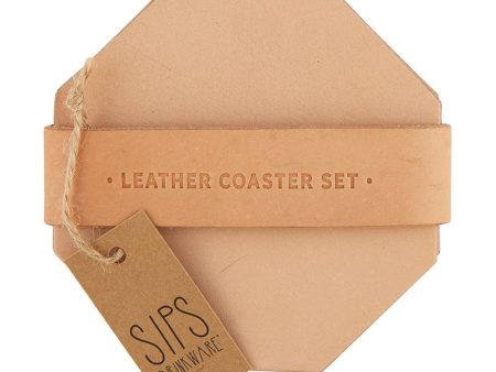 Leather Coaster Set of 4 Fashion