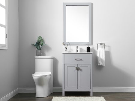 24 Inch Single Bathroom Vanity In Grey Sale