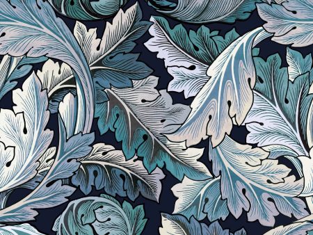 ACANTHUS Wallpaper - Blue & Midnight Sample Cheap