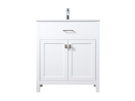 30 Inch Single Bathroom Vanity In White Online Hot Sale