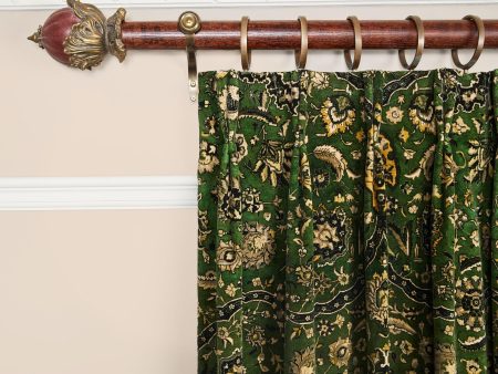 ZANJAN Velvet Curtain - Juniper Green Online Sale