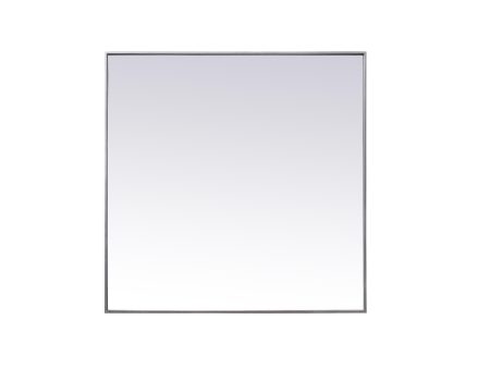 Metal Frame Square Mirror 42 Inch In Silver Discount