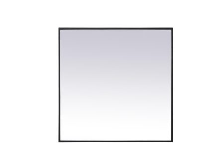 Metal Frame Square Mirror 30 Inch In Black on Sale