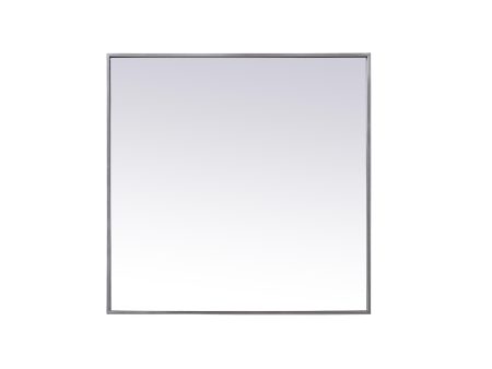 Metal Frame Square Mirror 30 Inch In Silver Supply