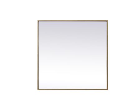 Metal Frame Square Mirror 30 Inch In Brass Discount