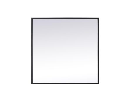 Metal Frame Square Mirror 24 Inch In Black Discount