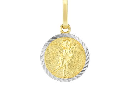 14K Two-tone Gold Angel Religious Medal Online Hot Sale