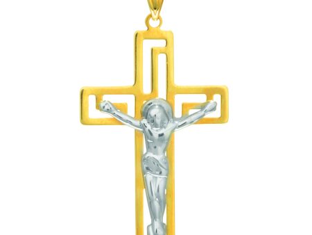 14K Gold Open Back Crucifix Cross Cheap