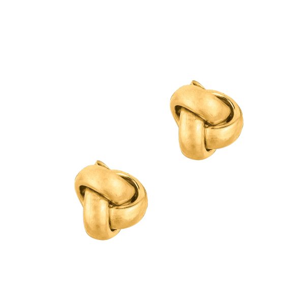 10K Gold Polished Love Knot Stud Earring Online now