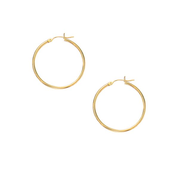 10K Gold 2x30mm Hoop Earring For Discount