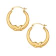 10K Gold Polished X Detail Hoop Earring Online now