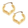 10K Gold Half Heart Hoop Earring For Sale