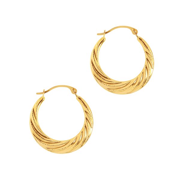 10K Gold Round Graduated Twist Hoop Earring Sale