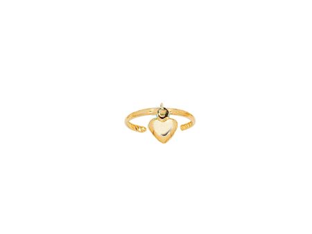 14K Gold Dangling Heart Toe Ring For Sale