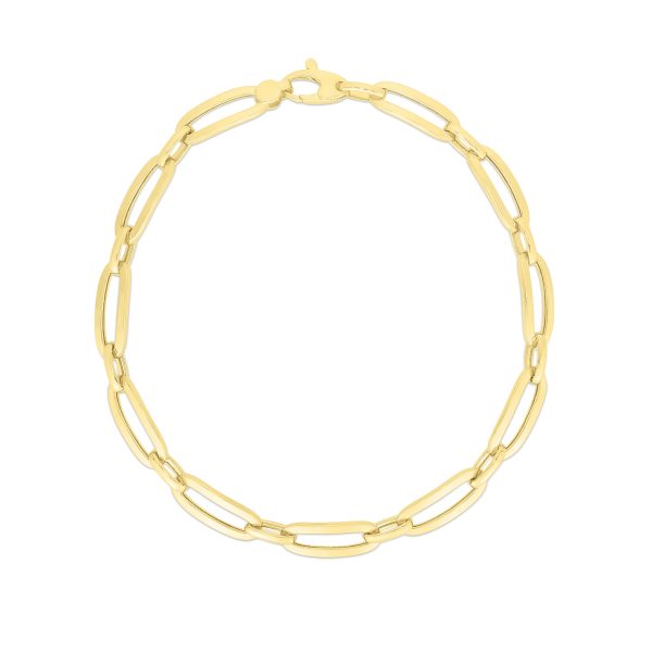 14K Gold 4.6mm Bombay Paperclip Bracelet Online