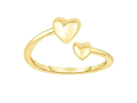 14K Gold Heart Bypass Toe Ring For Discount