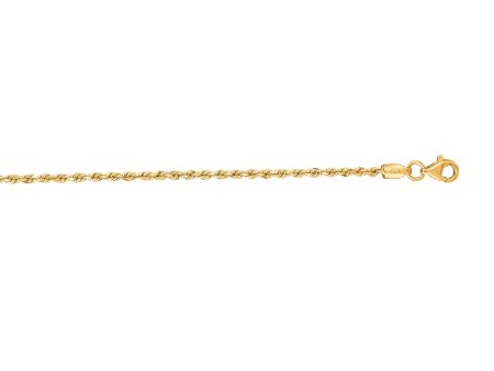 10K Gold 1.8mm Solid Diamond Cut Royal Rope Chain Discount